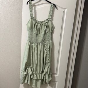 Scarlett Darkness 2X Light Green Ruffled Dress